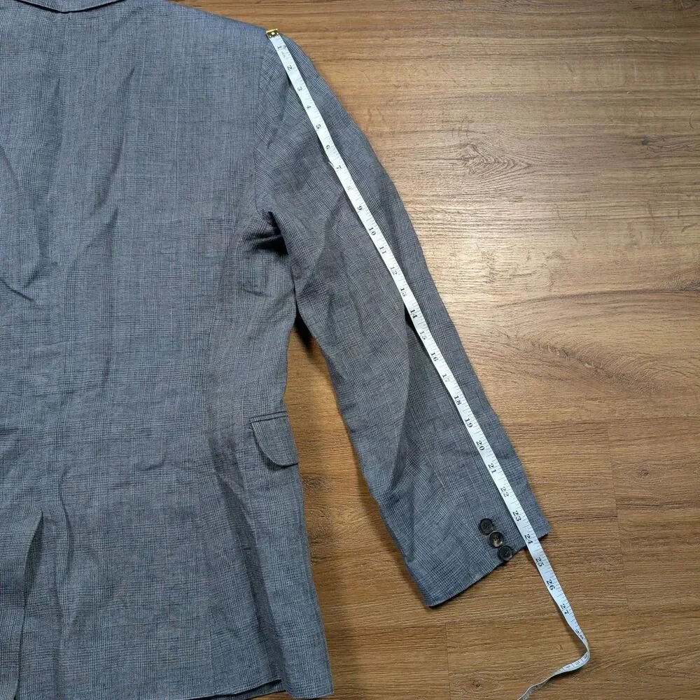 Vince Linen Blazer Sports Coat Jacket Men’s Size Medium Gray 2 Button Business